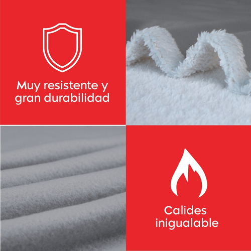 Cobija Super Suave Cobertor Frazada Sherpa Ligera Individual Color Gris Diseño De La Tela Liso