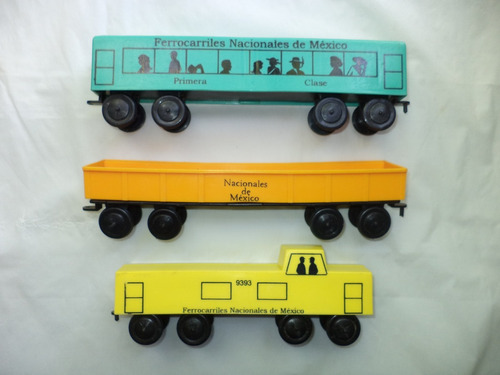 3 Vtg (c. 1975) Vagones Ferrocarriles Nacionales De México