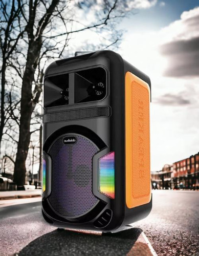 Parlante Karaoke Rgb Con Microfono Y Bluetooth Audiolab 805 Color Negro