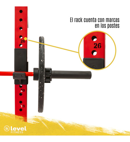 Power Rack De Pared Lima Sentadillas Dominadas Crossfit Color de la estructura Rojo