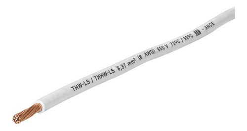 Imagen 3 de 5 de Cable Calibre 8 Thhw-ls Blanco Voltech 46054