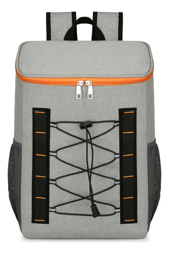 Mochila Térmica Grande 50 Latas 30l Piquenique Acampamento Cor Laranja+cinza