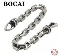 Bocai-pulseras De Plata De Ley 100% S925 Para Hombre, Cadena