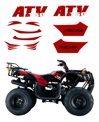 Calcomanias Stickers Calcas Atv 150 Cuatrimoto Italika 