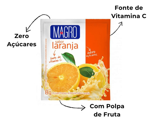 Suco Em Pó Zero Açúcar Magro 8g Sabores Variados Kit Com 90