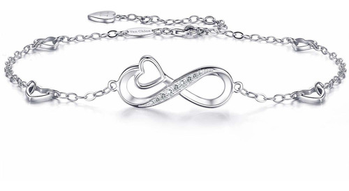 Pulsera De Tobillo De Plata De Ley 925 Para Mujer, Puls...