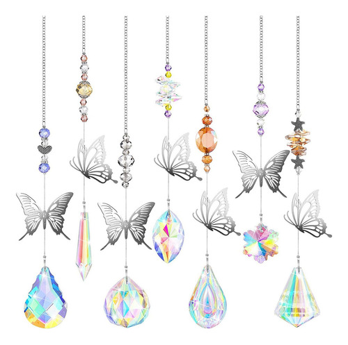 Perlas Colgantes Con Cristales De Mariposa, 7 Piezas, Crista