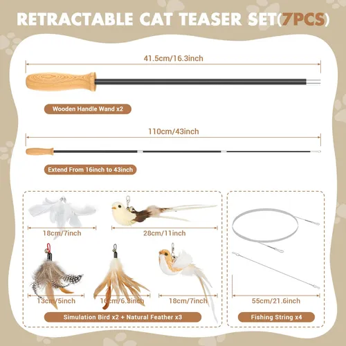 Cat Teaser Wand Toys Rosaui Interactive Bird Para Gatitos