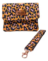Comprar Billetera Mujer Con Llavero Tela Diseño Animal Print.