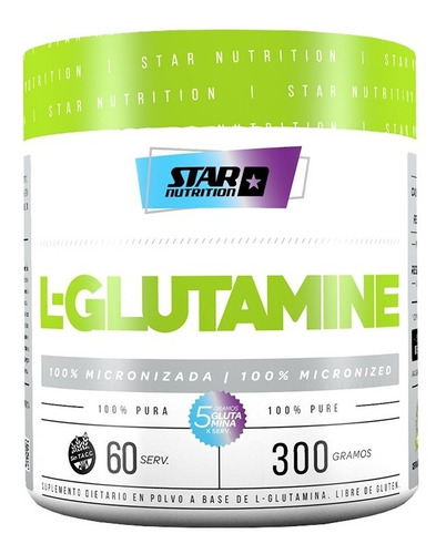 Suplemento En Polvo Star Nutrition Glutamina En Pote De 300g