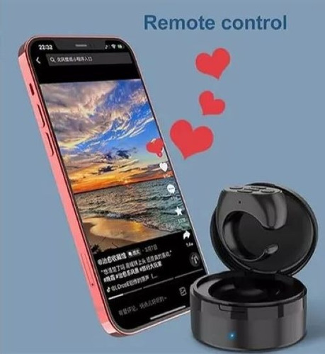 Anillo Celular Bluetooth Control Selfie Música Tik Tok Negro
