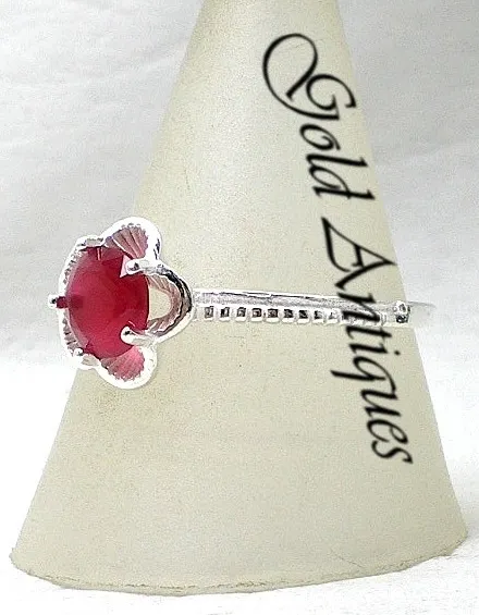 Anillo De Plata 925 Y Rubi Roseta