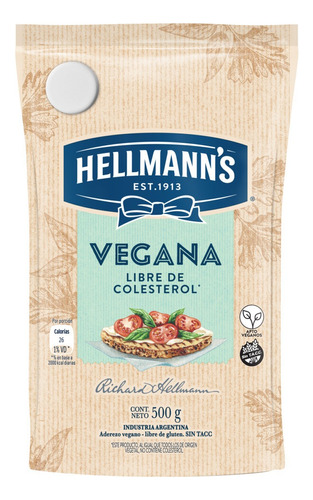Mayonesa Hellmann's Vegana sin TACC en doypack 500 g
