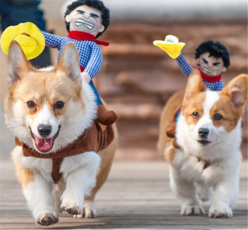 Delifur Pet Costume Dog Costume Pet Suit Cowboy Rider Style