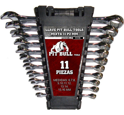 Llave Pit Bull Tools Mixta 11 Pz Mm