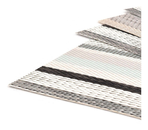 Juego 4 Manteles Individuales Comedor Gris Acero Vianney Color Gris claro Rayado