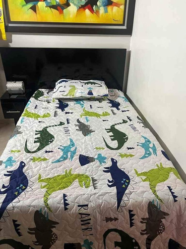 Colcha Infantil Dinosaurios Cama Sencilla 