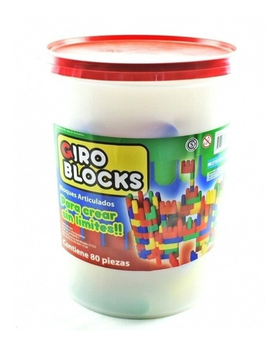 Balde Bloques Articulados 80piezas Construcción Blocks Jugar