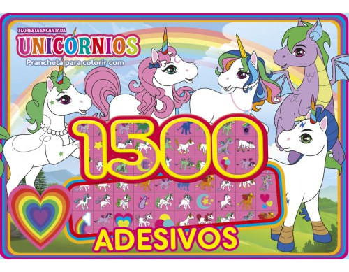 Floresta Encantada Prancheta para Colorir com 1500 Adesivos