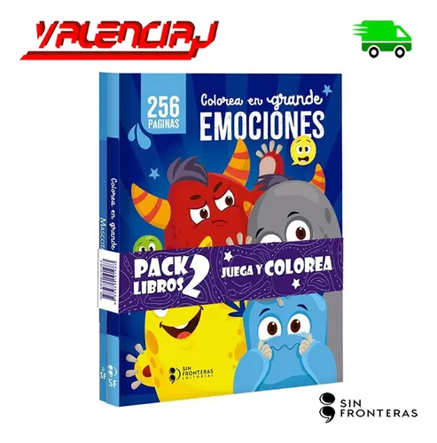 Libro Para Colorear Infantil 2 Unidades Emociones Y Mascotas