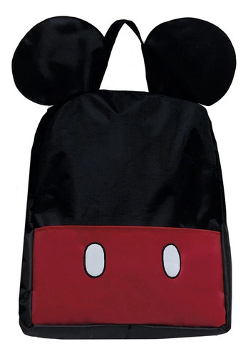 Mochila Uso Diario Mickey Mouse Resistente Negra Tesso