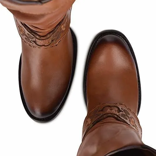 Botas Cuadra Fashion Cowgirl Mujer Color Dorado - Piel Vaca