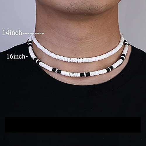 Roe Dolph Collar De Concha De Puka Para Hombres, 2 Piezas De