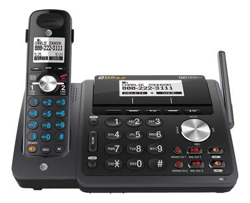 Teléfono Inalámbrico At&t Tl88102bk Dect 6.0 De 2 Líneas Con