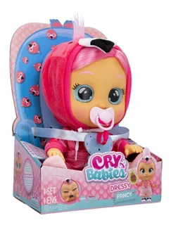 Muñeca Cry Babies Dressy Bebe Lloron Con Pelo Real Original