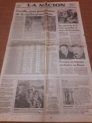 Tapa Diario La Nación 02 10 1993 Vigilia Proselitista Elecci