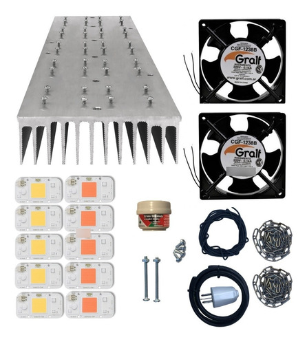 Combo Kit Led 500w Cultivo Indoor, Completo Perforado Cables