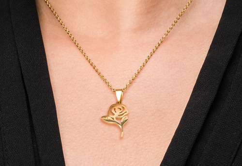 Imagen 2 de 5 de Collar Y Aretes Oro Laminado 22k M3000