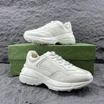 Comprar Tenis Zapatillas De Cuero Con El Logotipo Gucci Para Hombres Y Mujeres De La Colección Rhyton Gucci