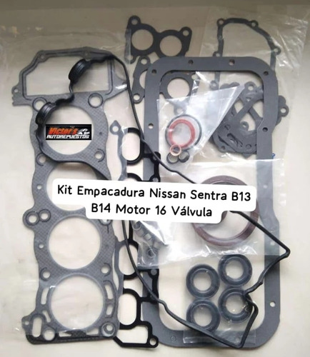 Kit Empacadura Nissan Sentra B13 B14 Motor 16 Válvula 