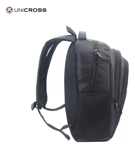 Mochila Unicross Mujer Hombre Portanotebook 15.6 Antirrobo Usb Impermeable Expandible Multicompartimentos Acolchada Casual Urbana Trabajo Escolar Viaje Negro