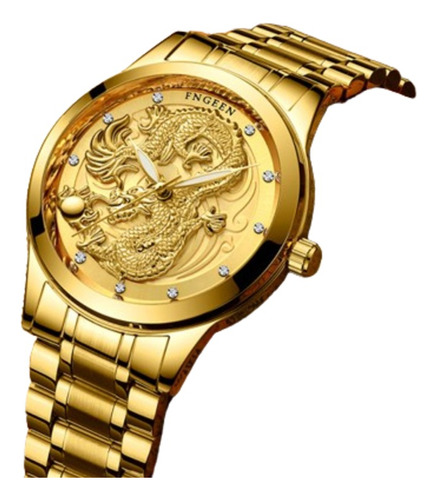 Reloj Dragón Clásico Moderno Oro Dorado Lujo Premium Oferta!