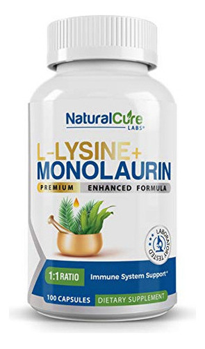 Natural Cure Labs L-lisina + Monolaurina 600 Mg Proporción 