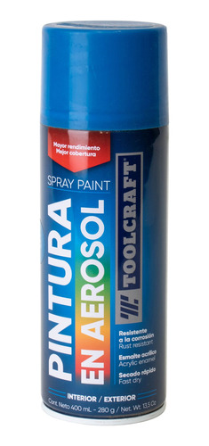 Pintura En Spray Colores Básicos Azul Real Toolcraft Tc1647