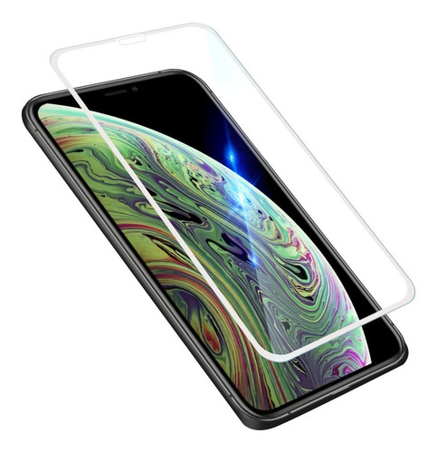 Mica Cristal Templado 5d 9h Para iPhone X Xs Con Marco Color