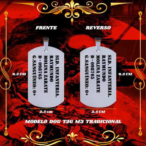 Placa Militar Alta Resolucion Grabado Laser Personalizada