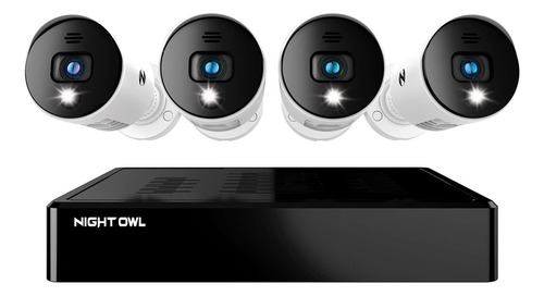 4 Cámaras De Seguridad 1080p Hd Night Owl Con Dvr Completo Color Blanco