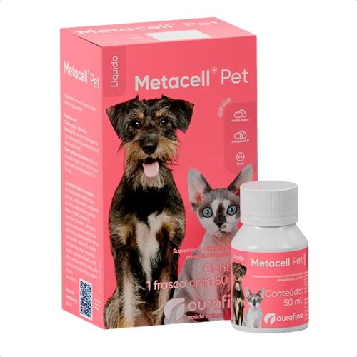 Suplemento Vitamínico Metacell Pet Cães Gatos Ourofino 50ml