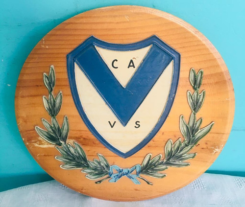 Vélez Sarsfield. Antiguo Plato Decorativo De Madera. Único!