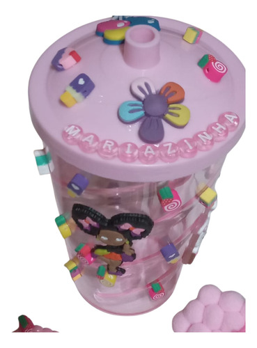 Copo Erê Personalizado Rosa Com Nome