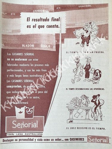 Cartel Retro Telas, Casimires Señorial, Dibujo Arias Bernal