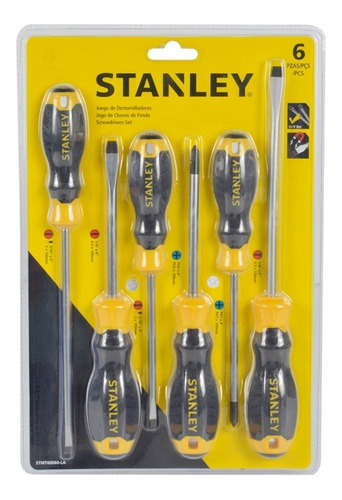 Juego Desarmadores 6 Pzs Stanley Stmt60060l Mango Ergonomico