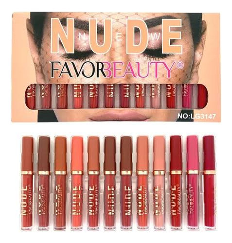 Pack 12 Piezas Lipgloss Nude Labial Indeleble 