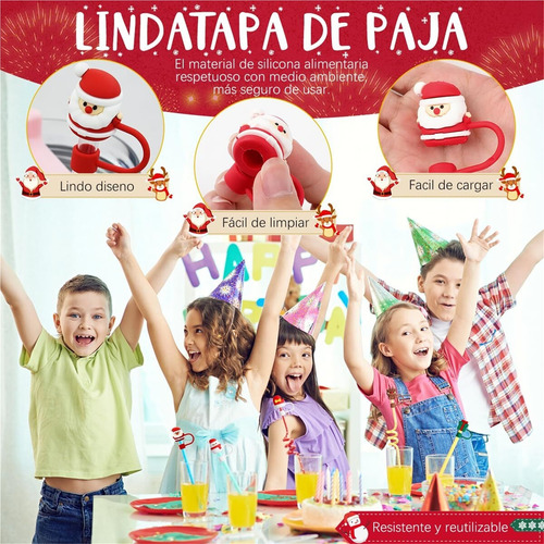 Paquete 6 Fundas Reutilizables Para Pajitas A Prueba Polvo