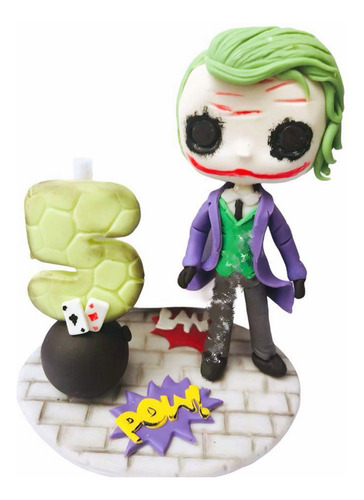 Cake Topper Joker Guason Batman Guazon Vela Pasta Francesa