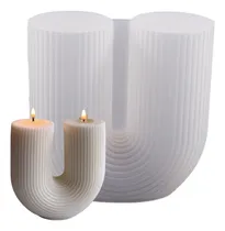 Comprar Molde De Silicona Arco Rayado Forma De U Para Velas Jabones